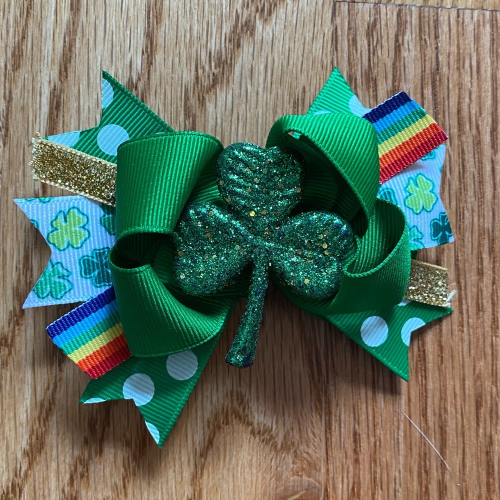 St. Patrick’s Handmade Shamrock Bow